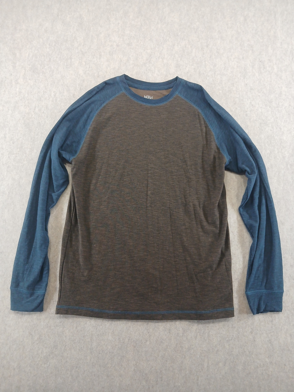 RedHead Men's Long Sleeve Raglan T-Shirt Colorblock Crew Neck Cotton Knit L